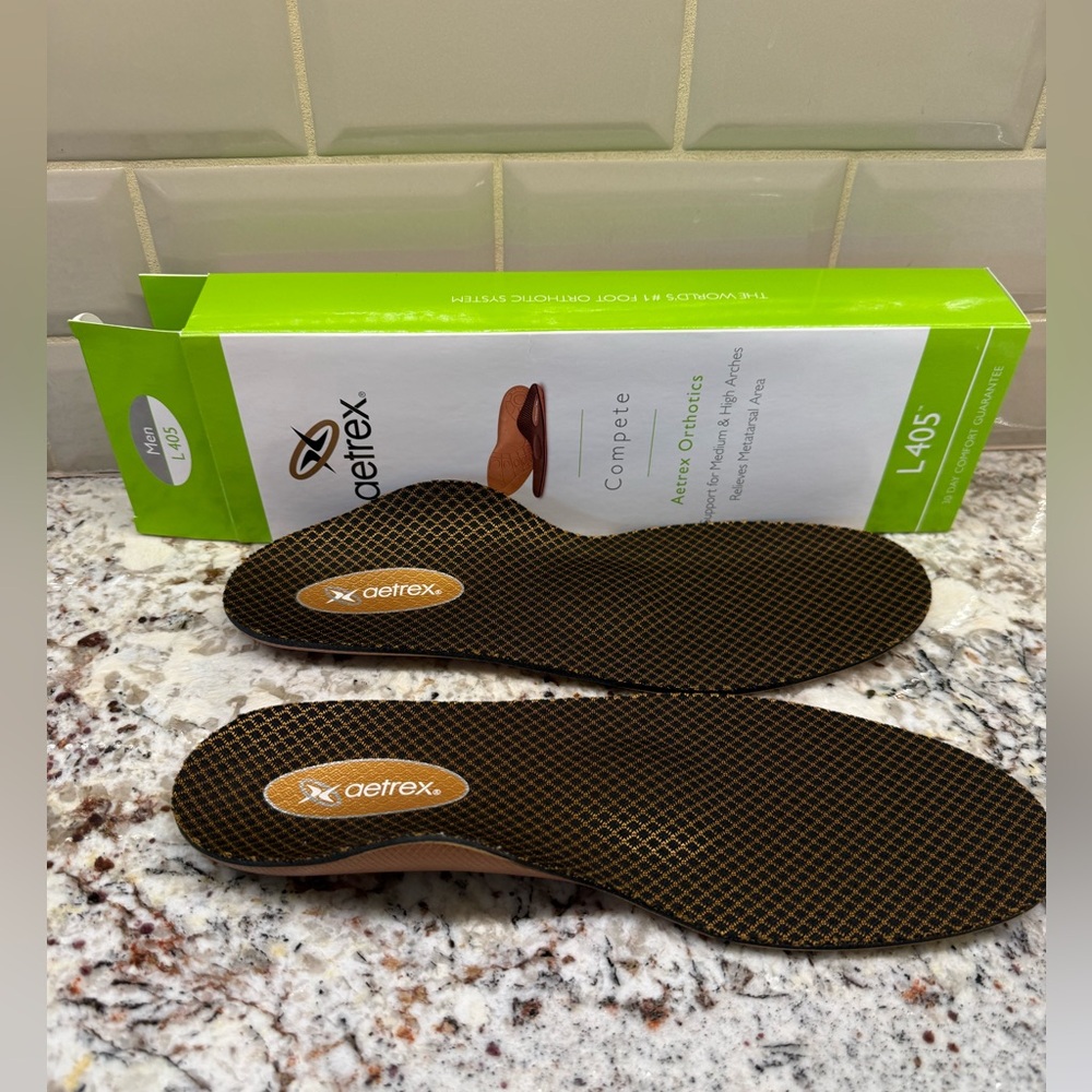 Aetrex L405 Compete Orthotic Insoles - Brown/Black